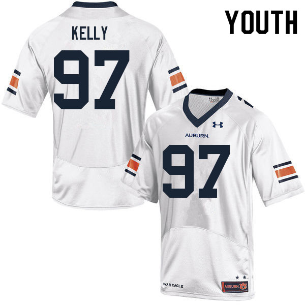 Auburn Tigers Youth Jackson Kelly #97 White Under Armour Stitched College 2021 NCAA Authentic Football Jersey CEF0874YC